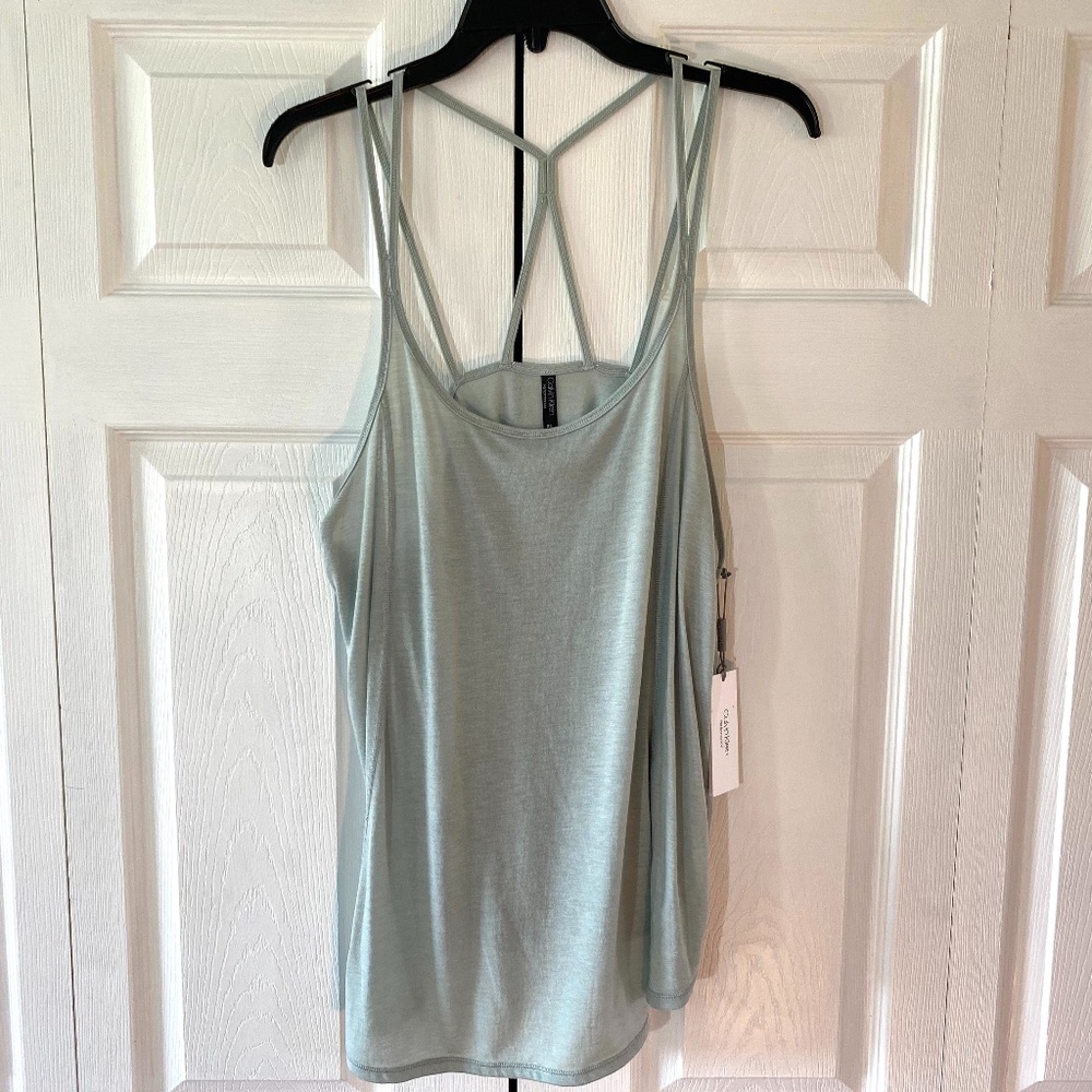 Calvin Klein Racerback Split Hem Strappy Tank Top